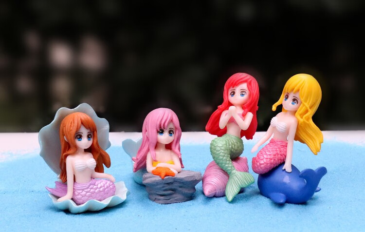盲盒卡通人偶公仔家居装饰落地摆件美人鱼公主玩偶少女心女孩盲盒玩具