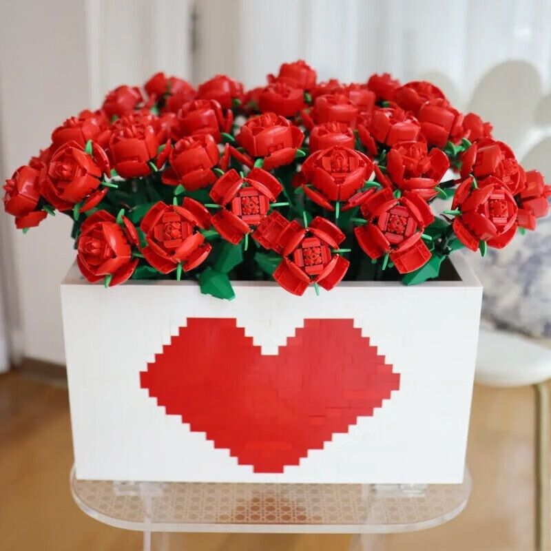 乐高lego玫瑰花束积木40460仿真花女孩七夕情人节闺蜜生日礼物52朵