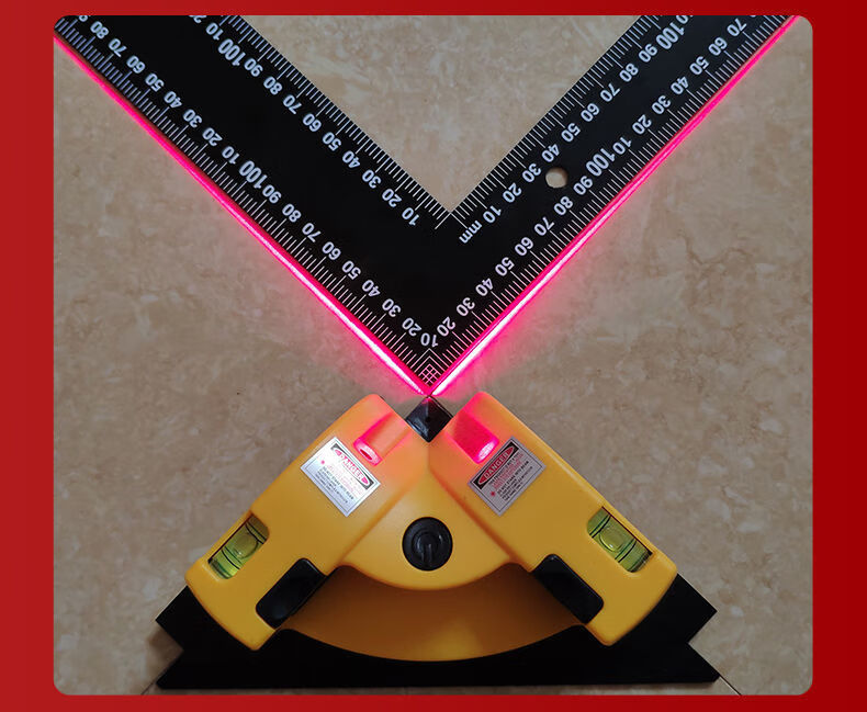 水平仪激光直角地线仪90度直角尺水平尺多功能装修打线工具 强红光款
