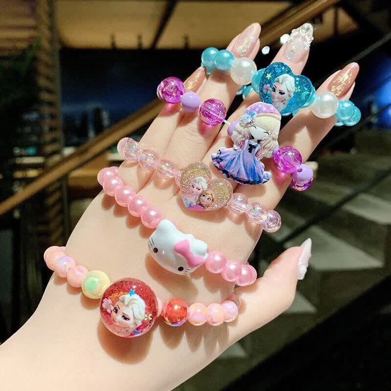 儿童项链手链冰雪奇缘艾莎苏菲亚卡通手环手镯小女孩首饰公主饰品 粉