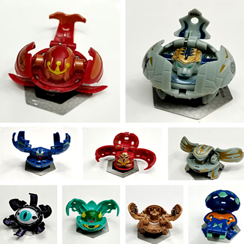 爆丸小子全套初代1代变形蛋弹射塑料玩具专属收藏桔红色