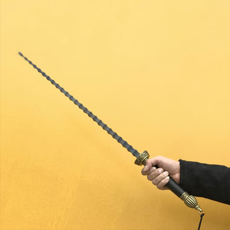 定制花纹钢打神鞭龙泉一体双锏 双鞭 秦琼钢鞭铜龙头实心实心鞭 款式