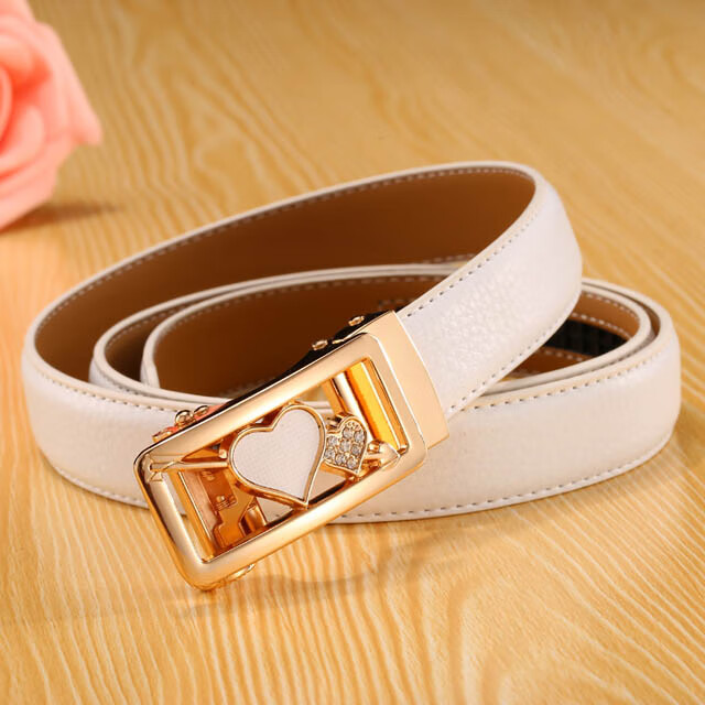 女生皮带女士腰带皮带自动扣裤腰带时尚黑色love100