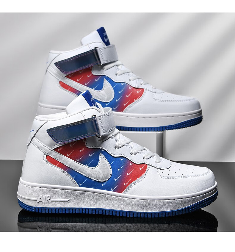 耐尅联名空军一号af1男鞋款篮球鞋二次元描边镭射高帮板鞋休闲手稿