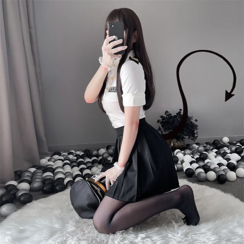 現貨速發2022升級款cos貓女套裝白色性感女cosplay服裝jk制服秘書裝純