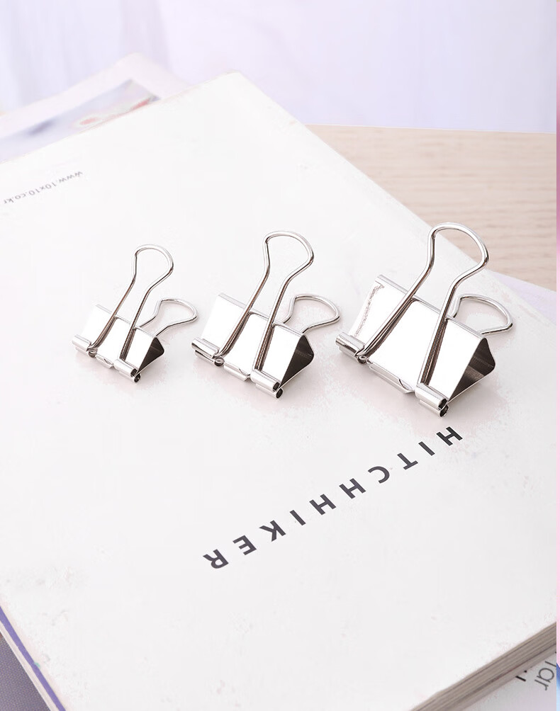 银色长尾夹燕尾夹不锈铁夹票据夹子32/25/19mm银色燕尾夹票夹金属 银