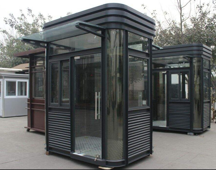 岗亭保安亭户外可移动门卫保安室值班室钢结构不锈钢收费治安岗亭