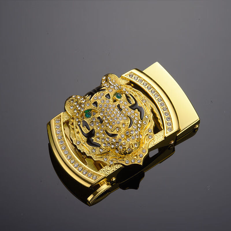 男女红皮带自动扣新婚裤腰带虎头01金色单条皮带115cm160斤以下适合