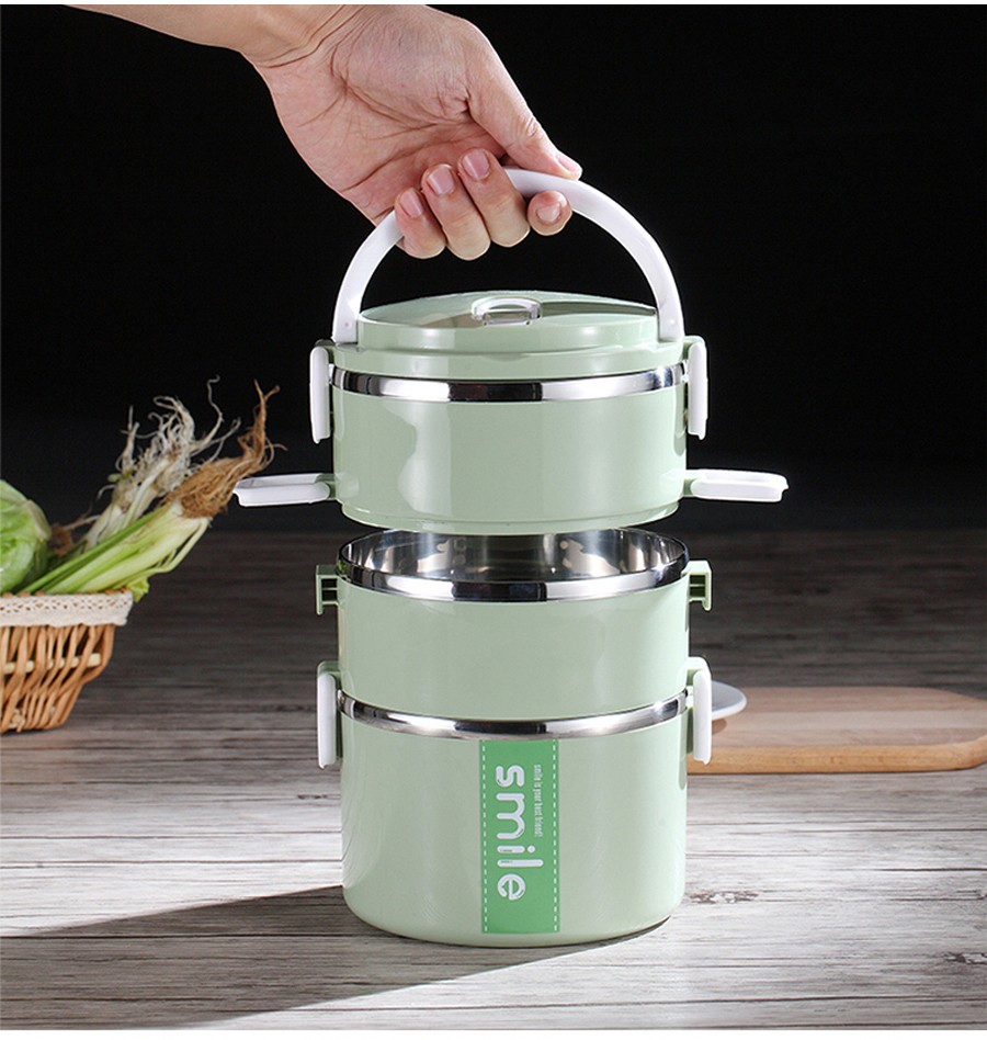 唐易304不锈钢保温饭盒日式学生多层分格便当盒2层3层双层餐盒保温桶