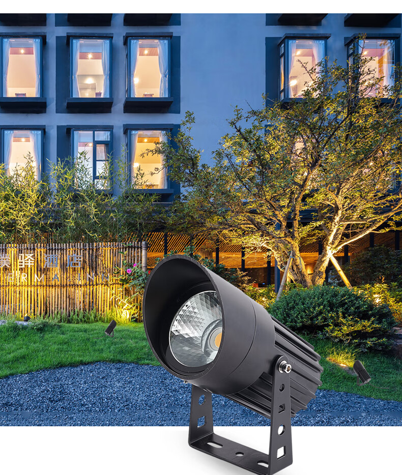 禄欣led户外防水投光灯照树灯室外园林绿化投射灯景观亮化洗墙灯黄光