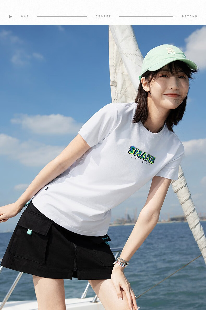 361度运动t恤女2022春季新款常规休闲上衣圆领透气短袖new纯黑xs