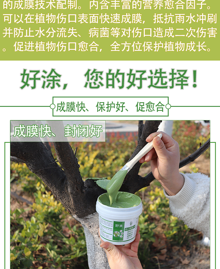 2022新款树木伤口愈合剂果树涂抹剂植物切口涂补剂涂膜剂防腐剂盆景