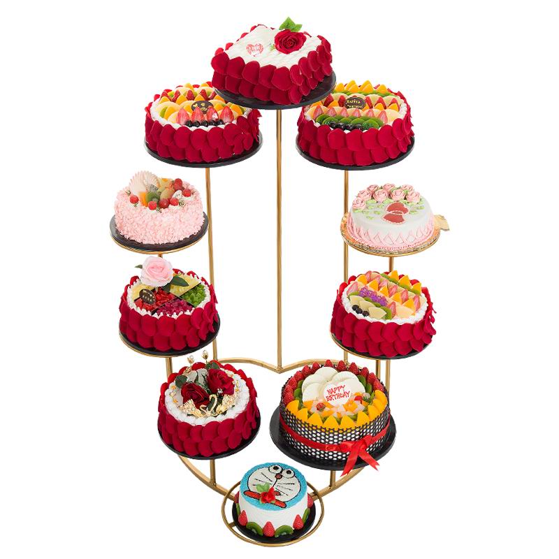 生日蛋糕架多层蛋糕点心摆设架子新款欧式心形创意可拆六层八层十层