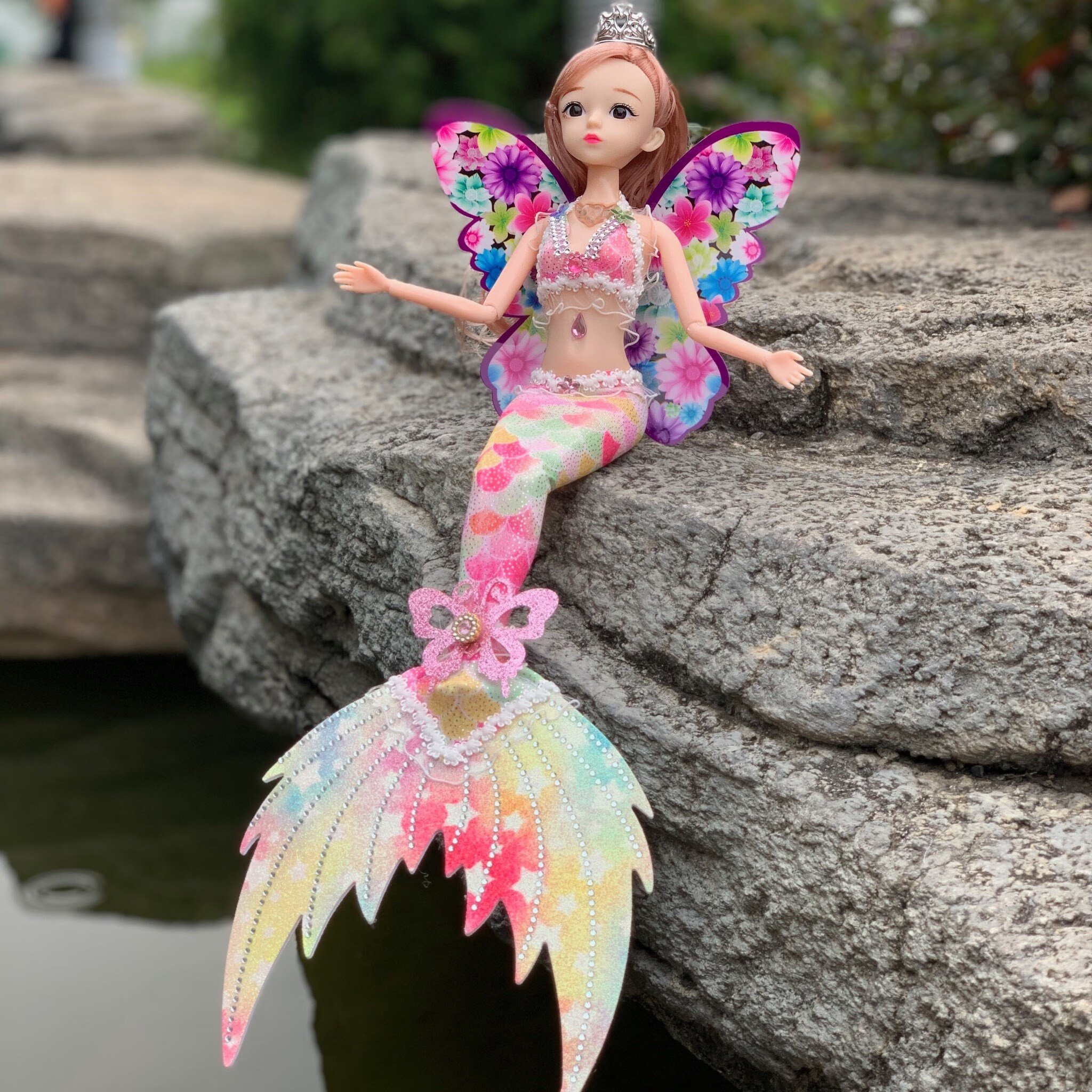 【优选新品】会唱歌的美人鱼娃娃玩具公主女孩可爱礼物布娃娃 纯粉鱼 