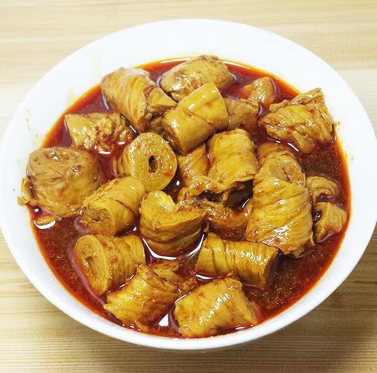 鸡汁素肠朝东河南新乡特产300克香辣下酒菜面筋素鸡素肉河南4瓶装