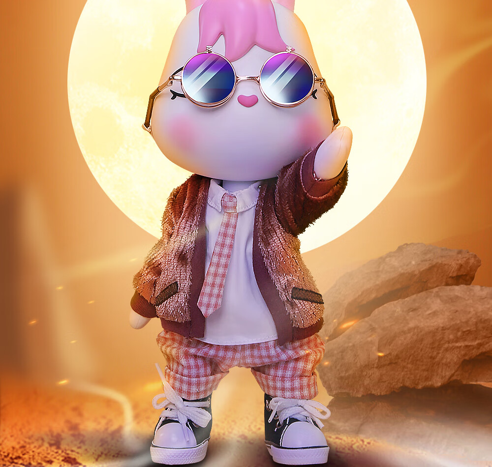 娃娃潮玩手办玩偶桌面摆件兔子公仔动漫卡通bjd关节人偶玩具女孩生日