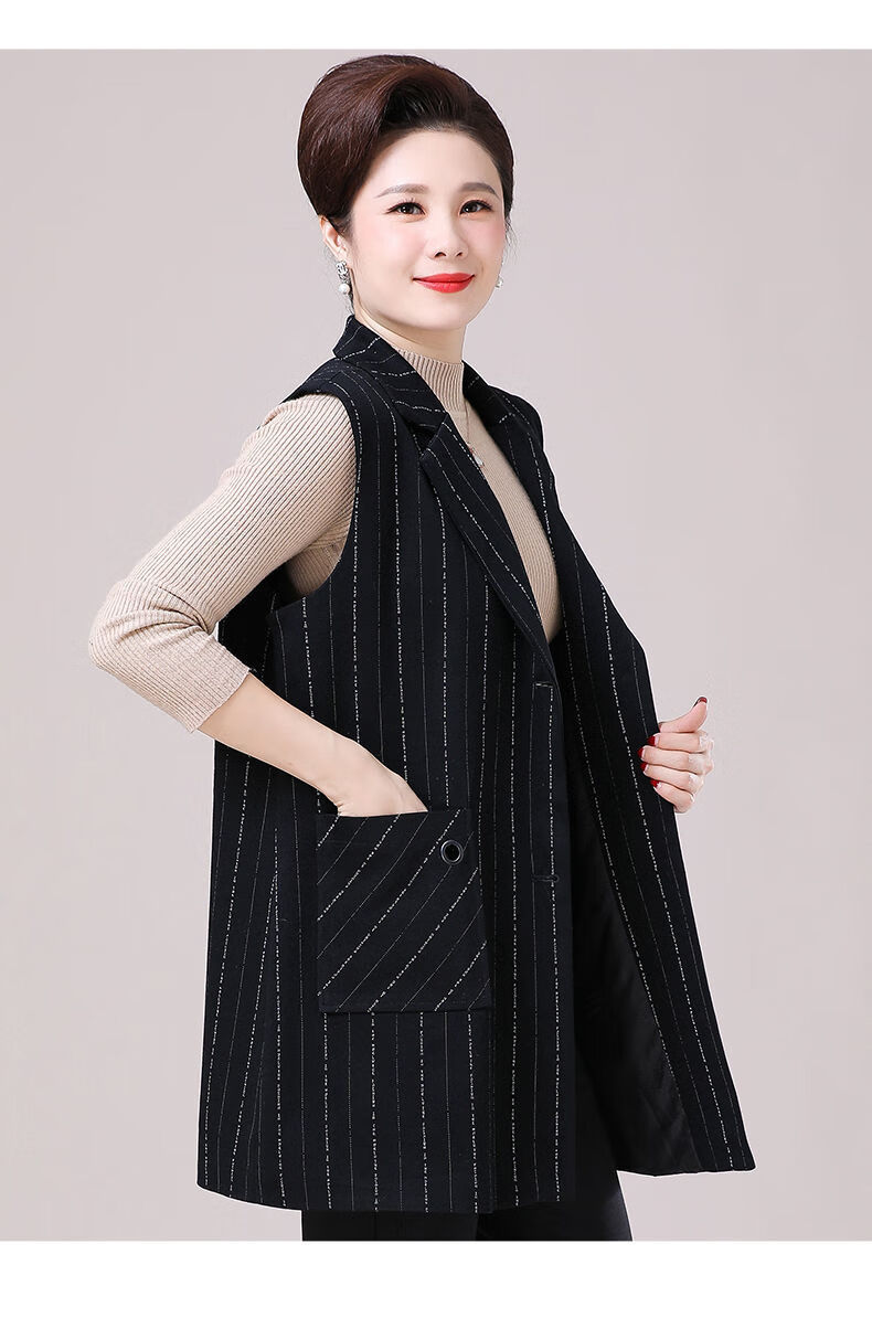 尤克达蒂200斤妈妈妇女胖人胖妹加肥200斤大码女装秋装妈妈时尚马甲女