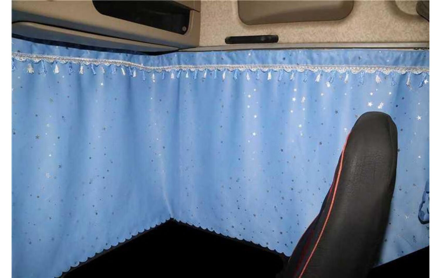 货车窗帘轨道适用于汕德卡g7h窗帘驾驶室折叠拉伸滑道单片 个性后排