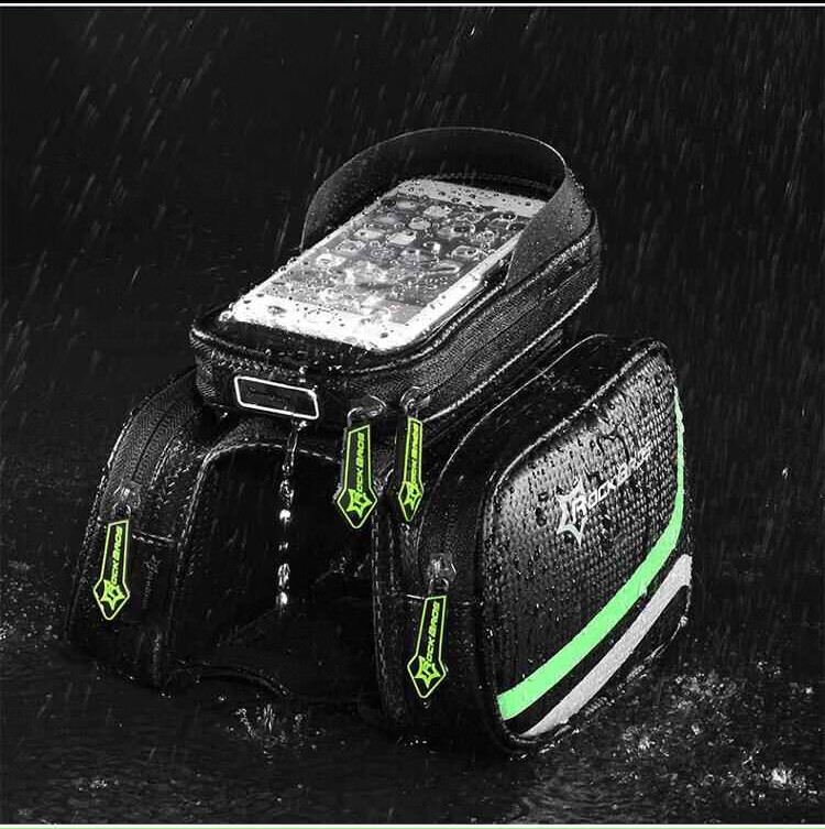 ROCKBROS Bicycle Handlebar Bag, Mountain Bike Saddle Bag, Phone Handlebar Bag, Touchscreen Cycling Equipment Accessory 2