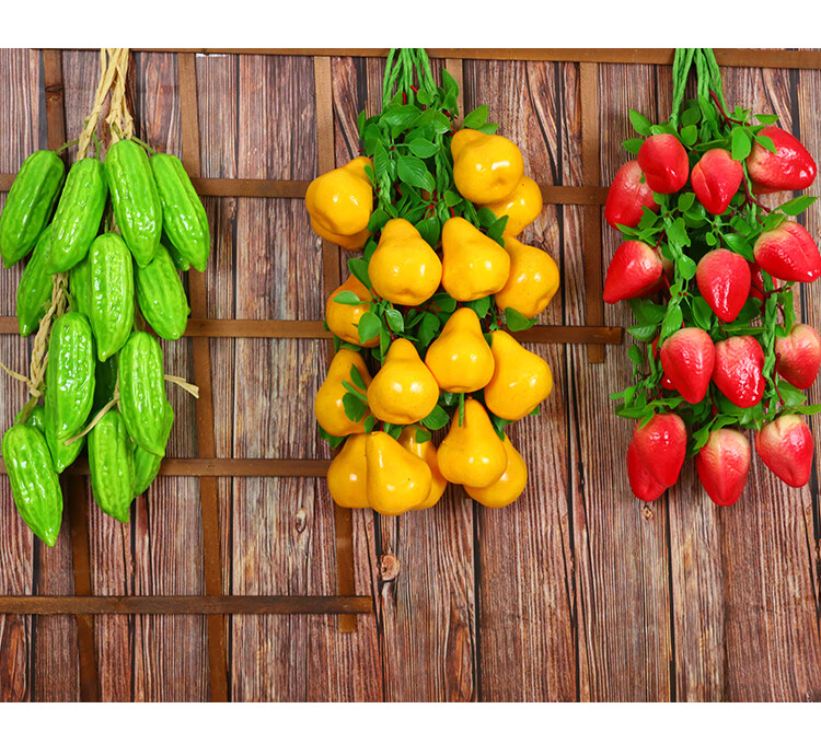【官方旗舰】 仿真蔬菜串水果串玉米辣椒大蒜花生挂串水果店农家乐