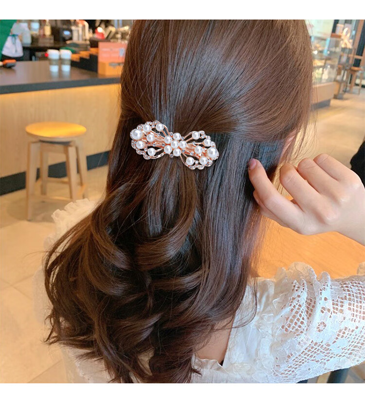 花朵发夹女生款个性马尾发卡横夹字弹簧夹子固定头发抓甜美可爱发饰