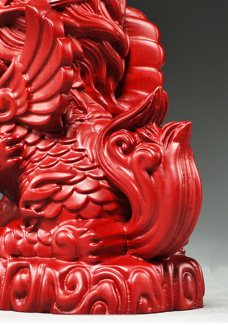 杞瑾红花梨木雕麒麟摆件对实木制办公室客厅卧室装饰工艺品开业礼品