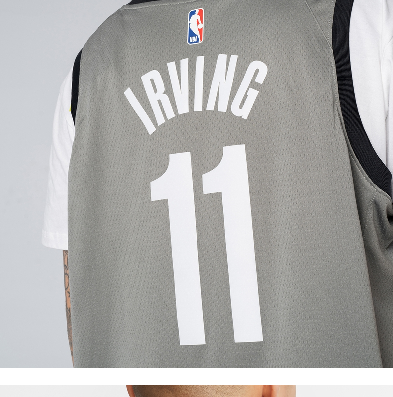 nba-nike耐克 布鲁克林篮网队 欧文 jordan sw 男子球衣 cv9469 灰色1