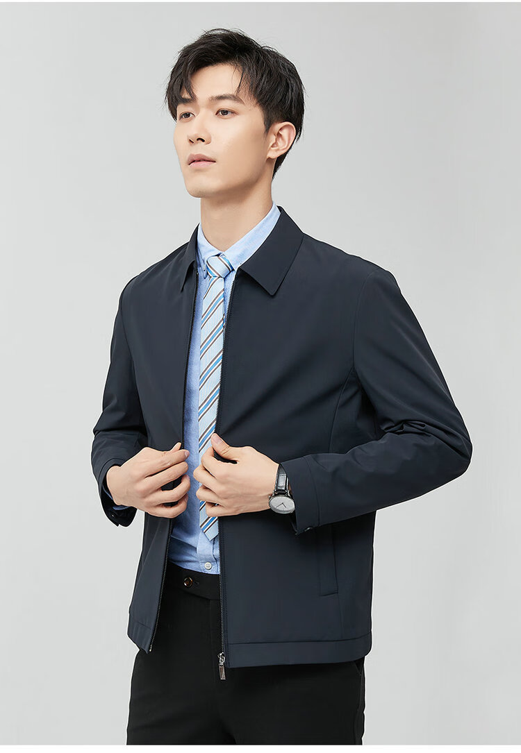 汤米鲨(tangmisha)商务正装男装行政夹克厅局风商政夹克服领导干部