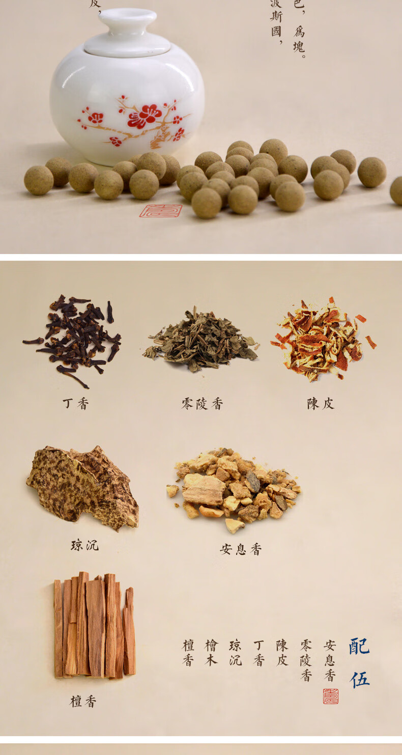 古方合香香丸天然熏香丸车载电子熏香粒空熏香丸苏合香木樨香 应春香