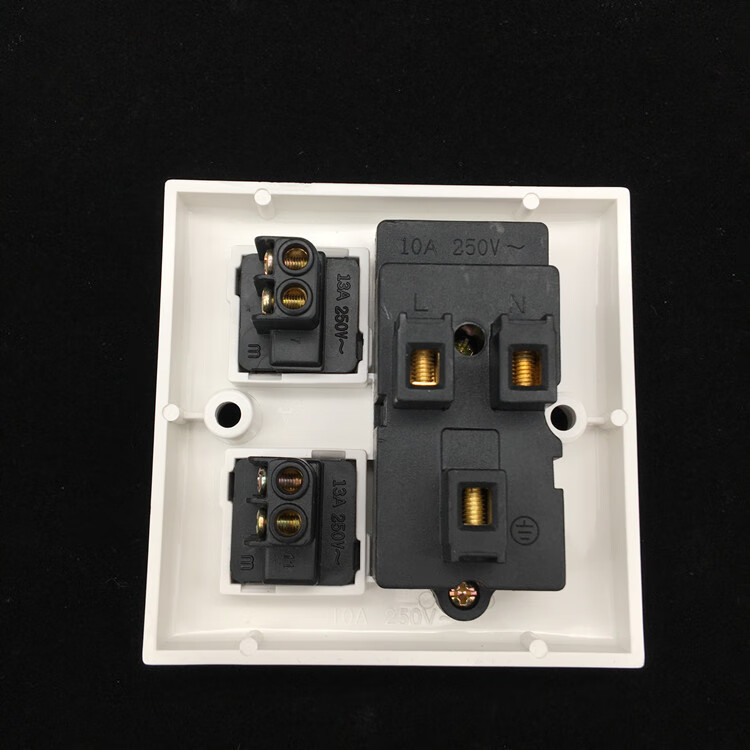 86型老式帶開關插座二開五孔單控2開5孔二三插兩位開關面板座二開五孔