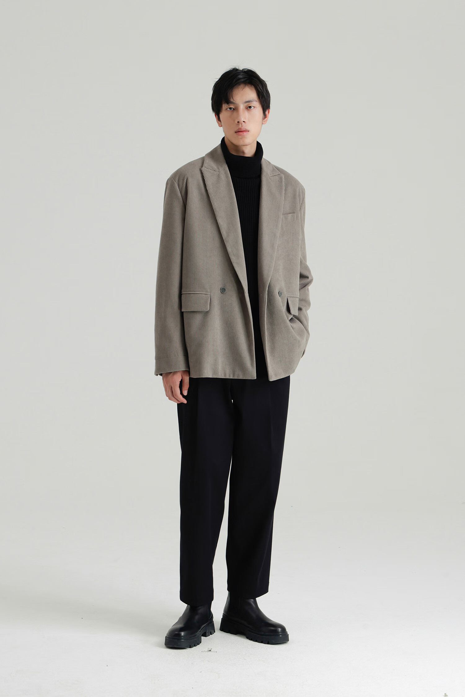 生庭【】wp 白川 重磅加厚灯芯绒混纺休闲西装外套男秋冬白川男装秋冬