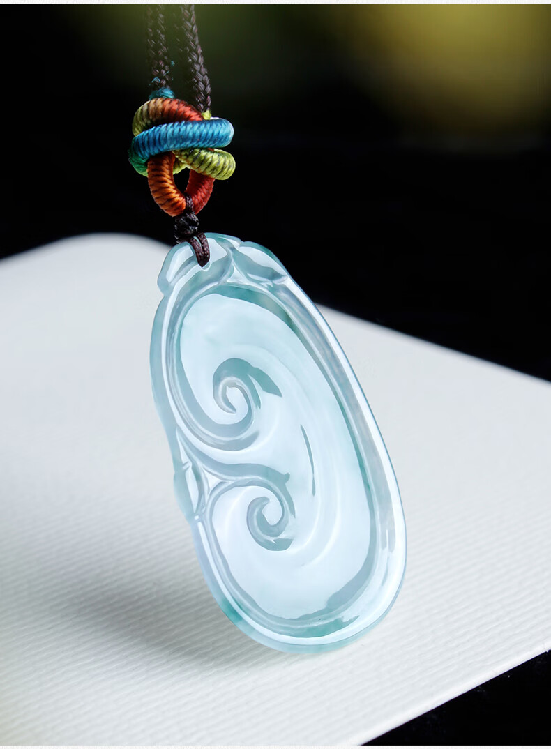 520礼物金帕岗收藏级翡翠如意吊坠冰种飘绿玉如意玉坠天然缅甸玉石a货