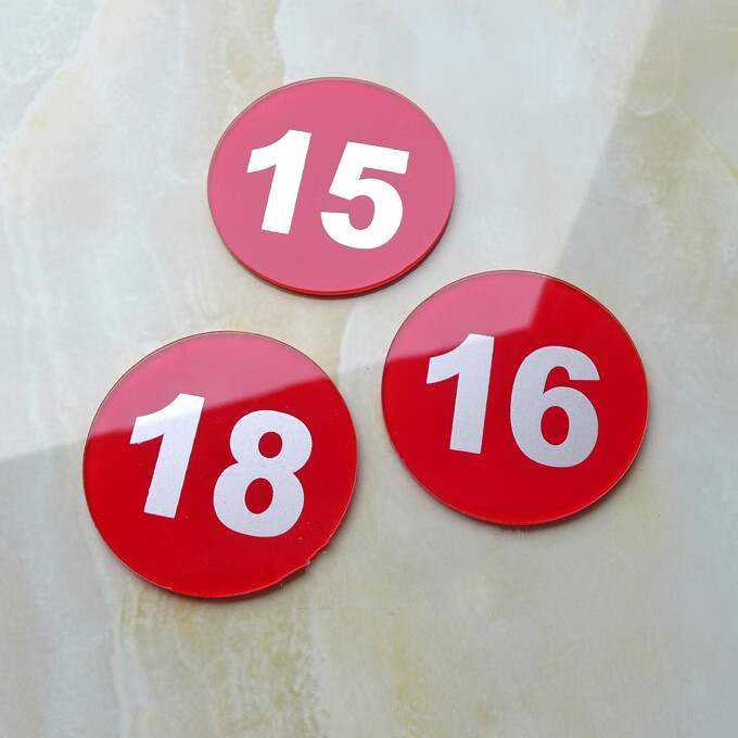 号码贴亚克力数字贴桌号号码牌数字牌流水号贴车号贴标识牌