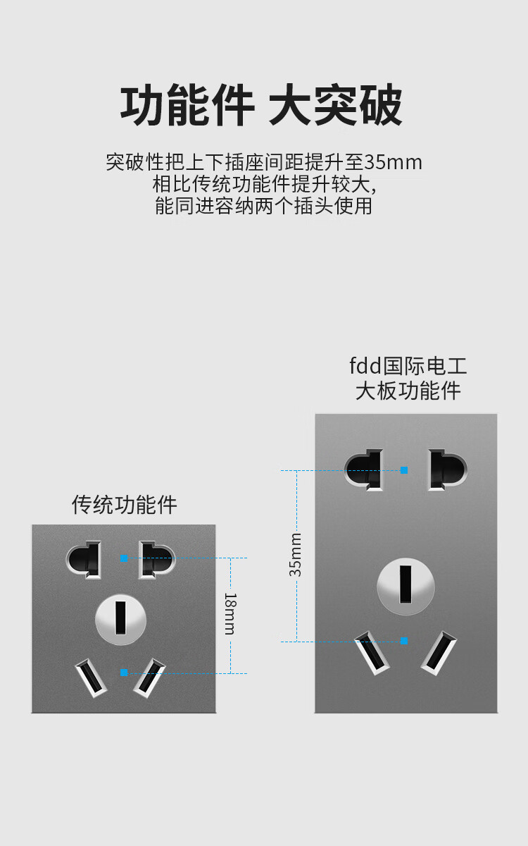 家用墙壁暗装15孔九9孔十二孔12孔面板多孔118型开关插座 三位十五孔