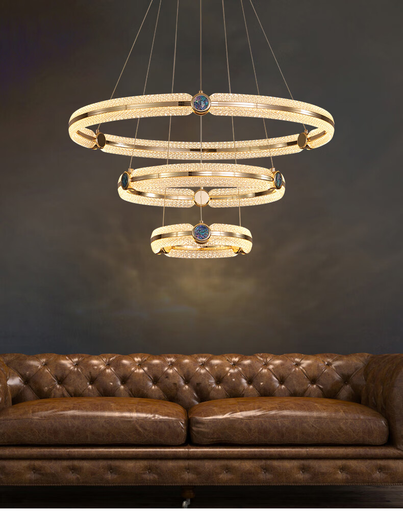 初好轻奢客厅吊灯后现代简约灯具2022年新款贝壳圆环餐厅吊灯卧室主灯