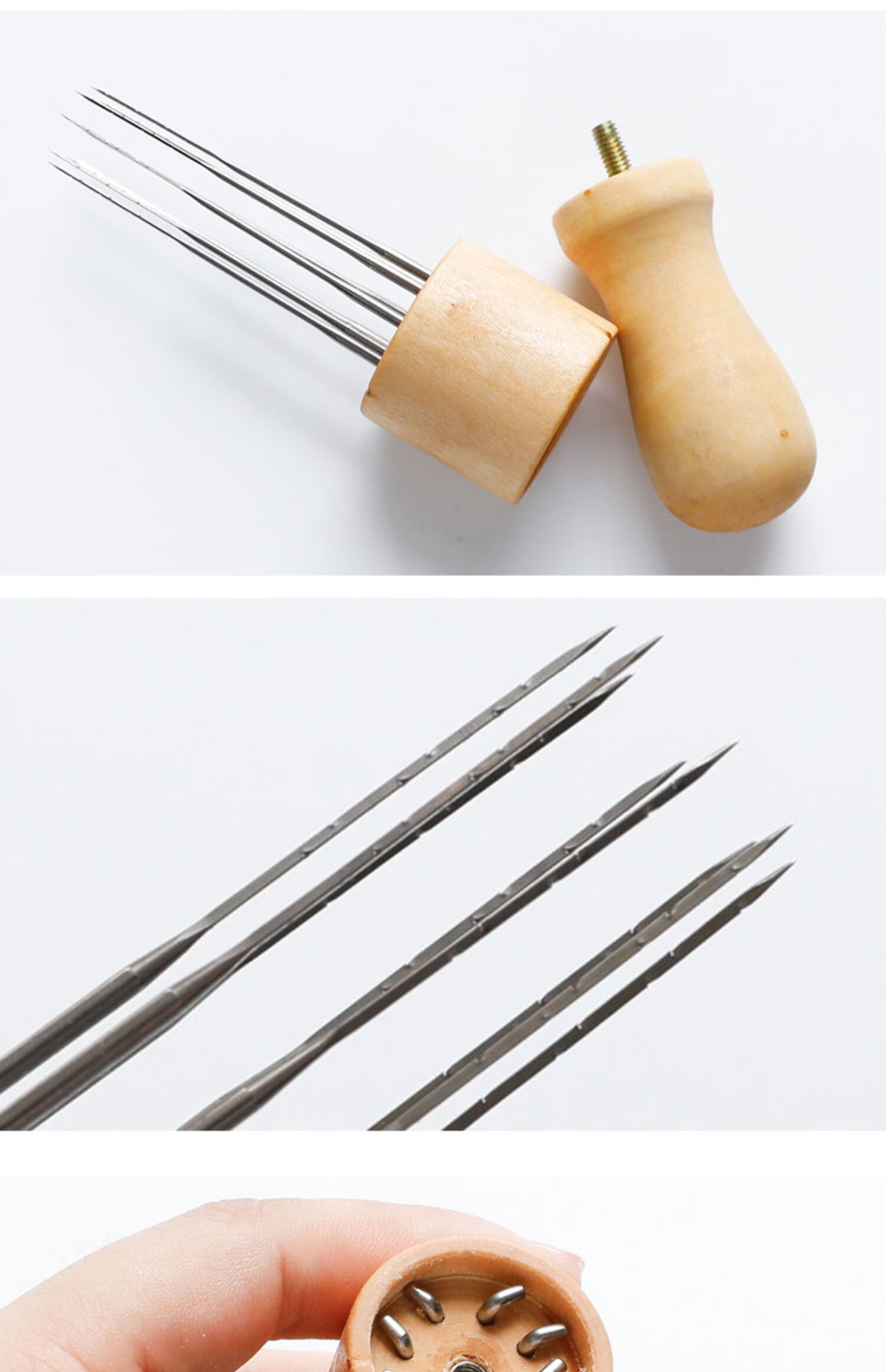 羊毛毡戳戳乐戳针木质手柄多头8针戳笔diy新手手工工具快速毡化迷你屋