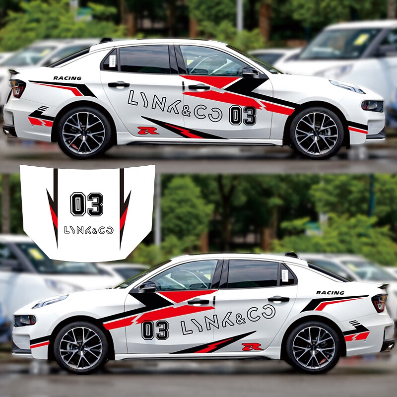 适用于领克03 cyan冠军赛车拉花全车贴车身改装贴机盖贴纸装饰贴 领克