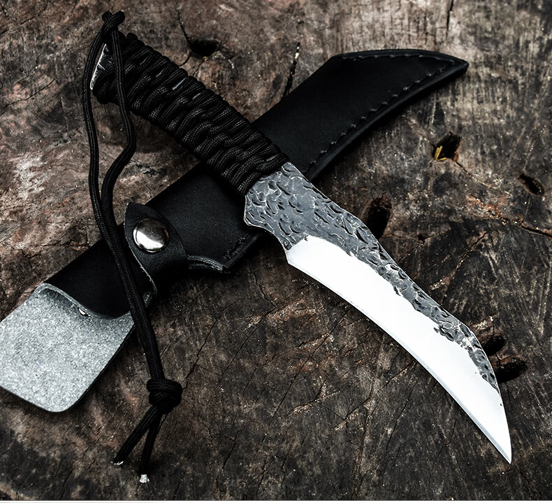 刀乐 刀户外防身刀具防身冷兵器户外荒野格斗战术刀 黑色 60°以上_9.