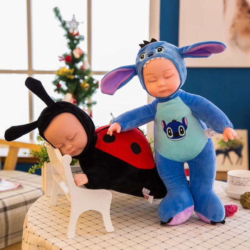 比伯娃娃晚安睡眠睡萌安抚娃娃玩偶睡觉婴儿睡梦娃娃玩具 灰色色睡梦