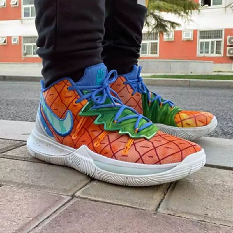 5篮球鞋笑脸五代海绵宝宝章鱼哥菠萝屋男女气垫低帮鞋 欧文5章鱼哥