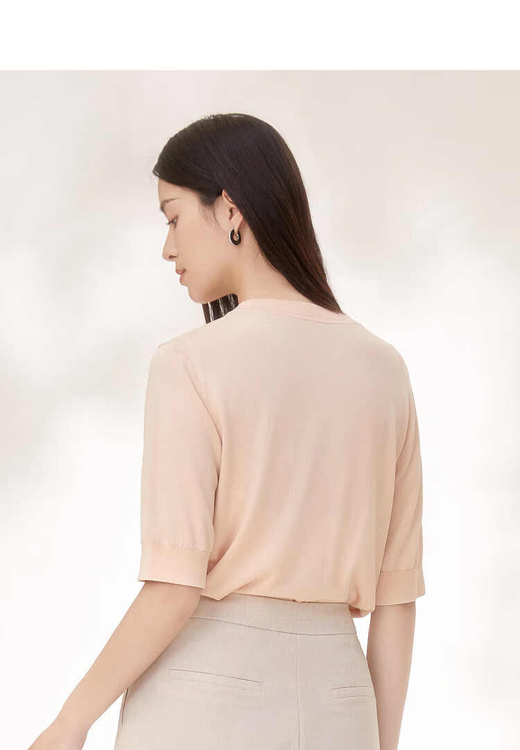 vgrass维格娜丝2022年夏季新款商场同款毛针织衫gzz1n2z520 米藕色 4