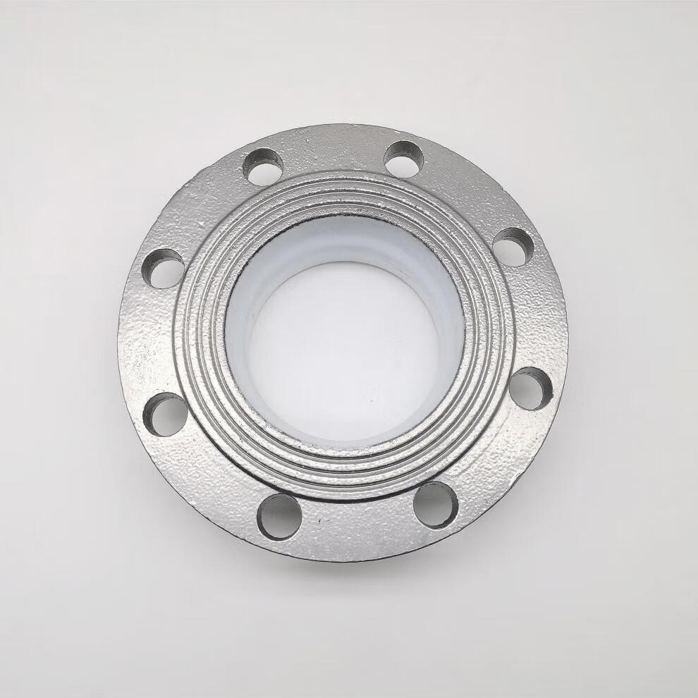 银色镀锌衬塑沟槽法兰管件自来水硅胶衬塑卡箍转换法兰片盘转兰 dn125