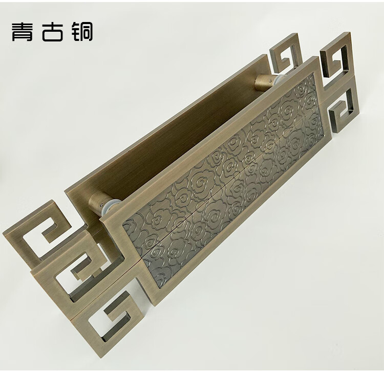 中式大门拉手仿古铜大拉把玻璃门把手定制logo酒店推拉新木门扶手红