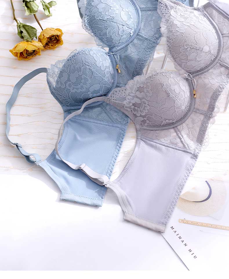 莫代尔玫瑰花纹女士内衣舒适无钢圈文胸石墨烯罩杯加长紧致上托小胸显