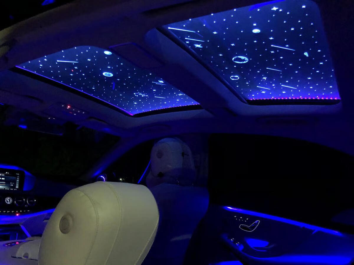 保时捷卡宴帕拉梅拉macan汽车改装天窗七彩星空顶氛围灯星空膜 七彩