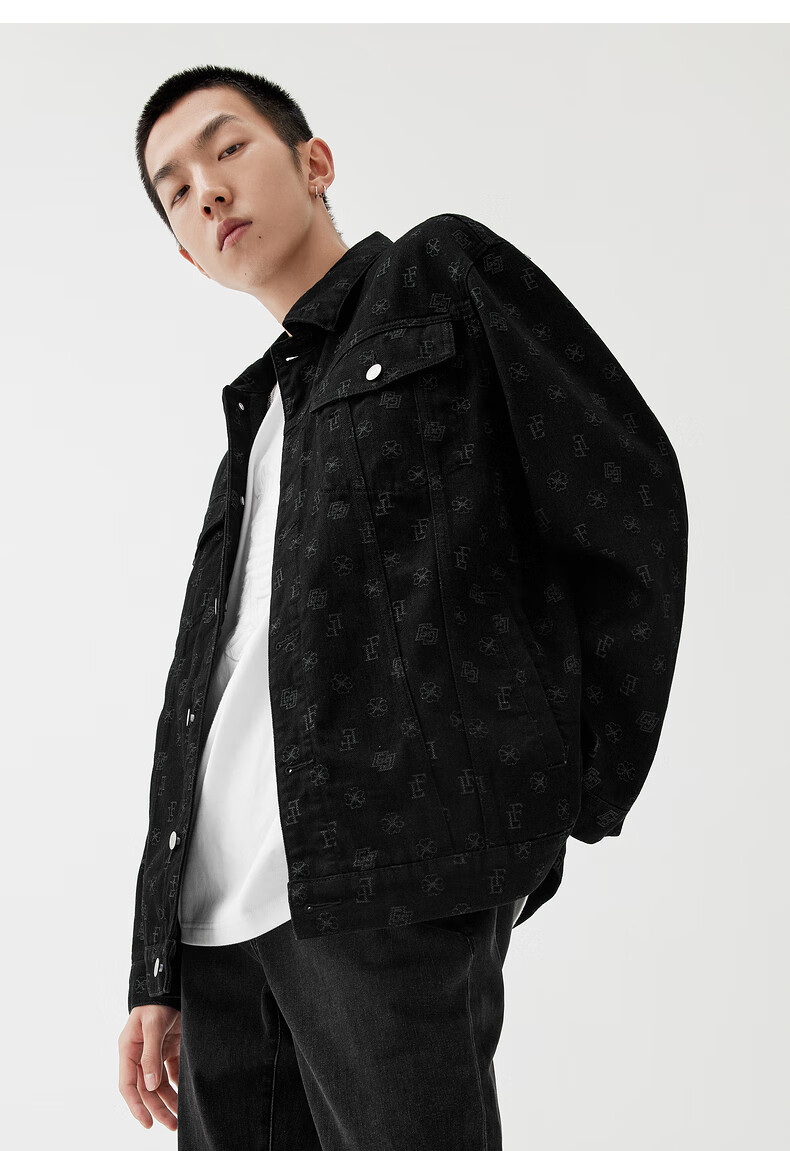 gxg男装22年春季新品商场同款春日公园系列黑色夹克黑色180xl