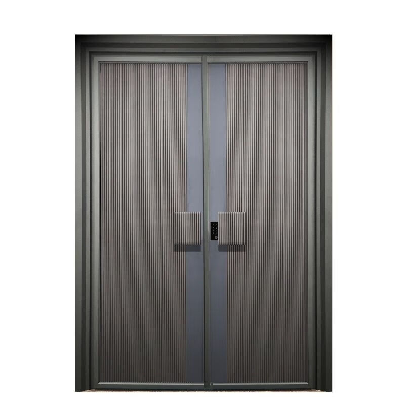 农村子母门入户门进户门中式铸铝门防爆门 3mm铸铝板 航空铝箔【图片