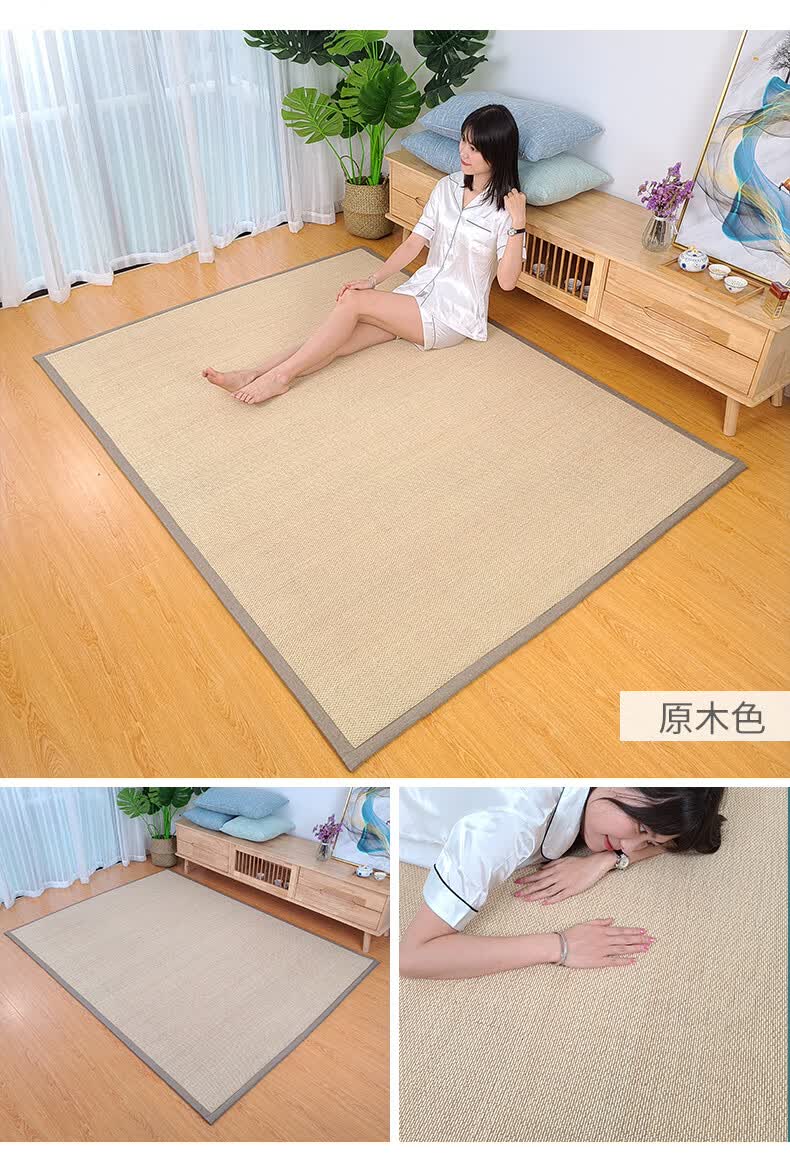日式竹席日式竹编地毯夏季卧室竹席榻榻米垫炕垫民宿凉席茶室打坐地铺