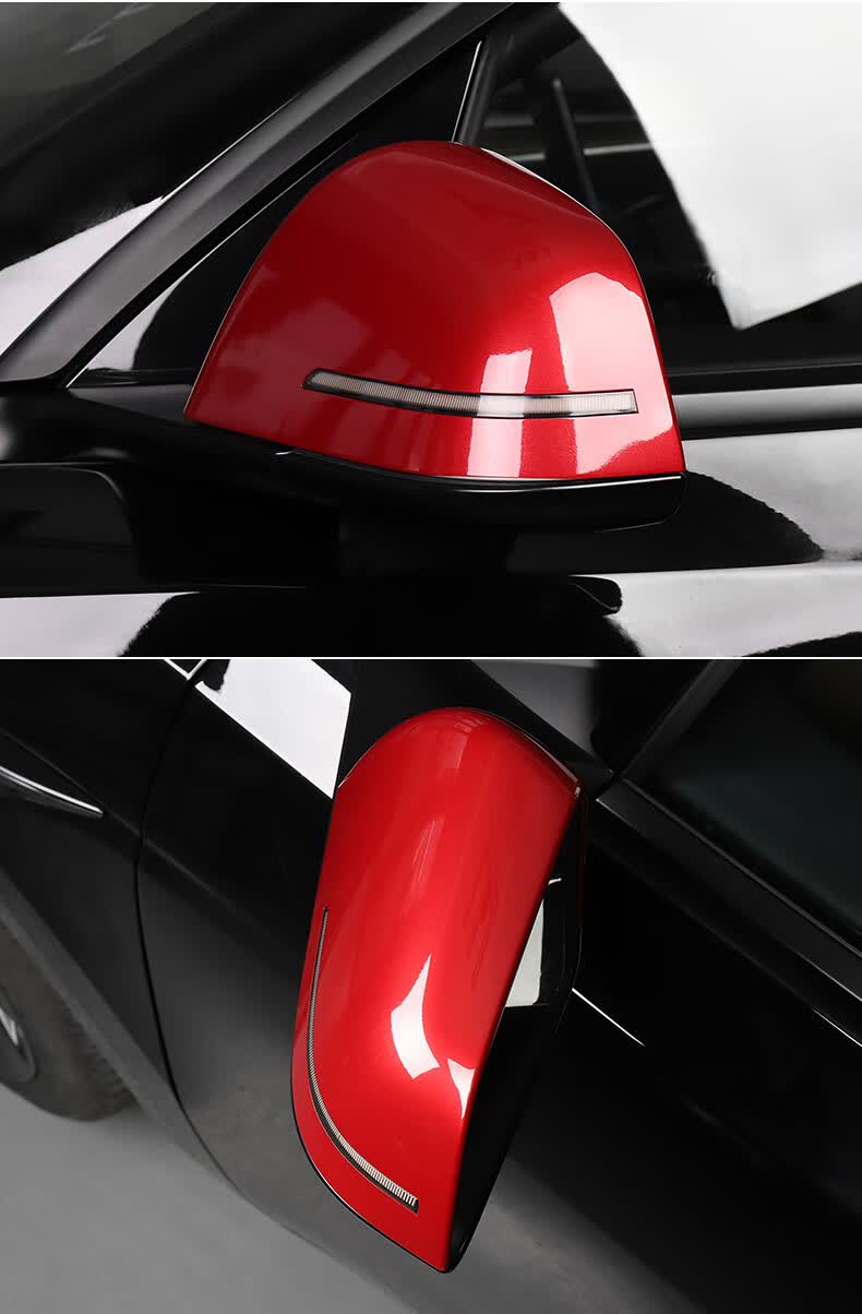 适用于特斯拉modely/3后视镜转向灯总成倒车罩外壳流水灯丫改装配件 m