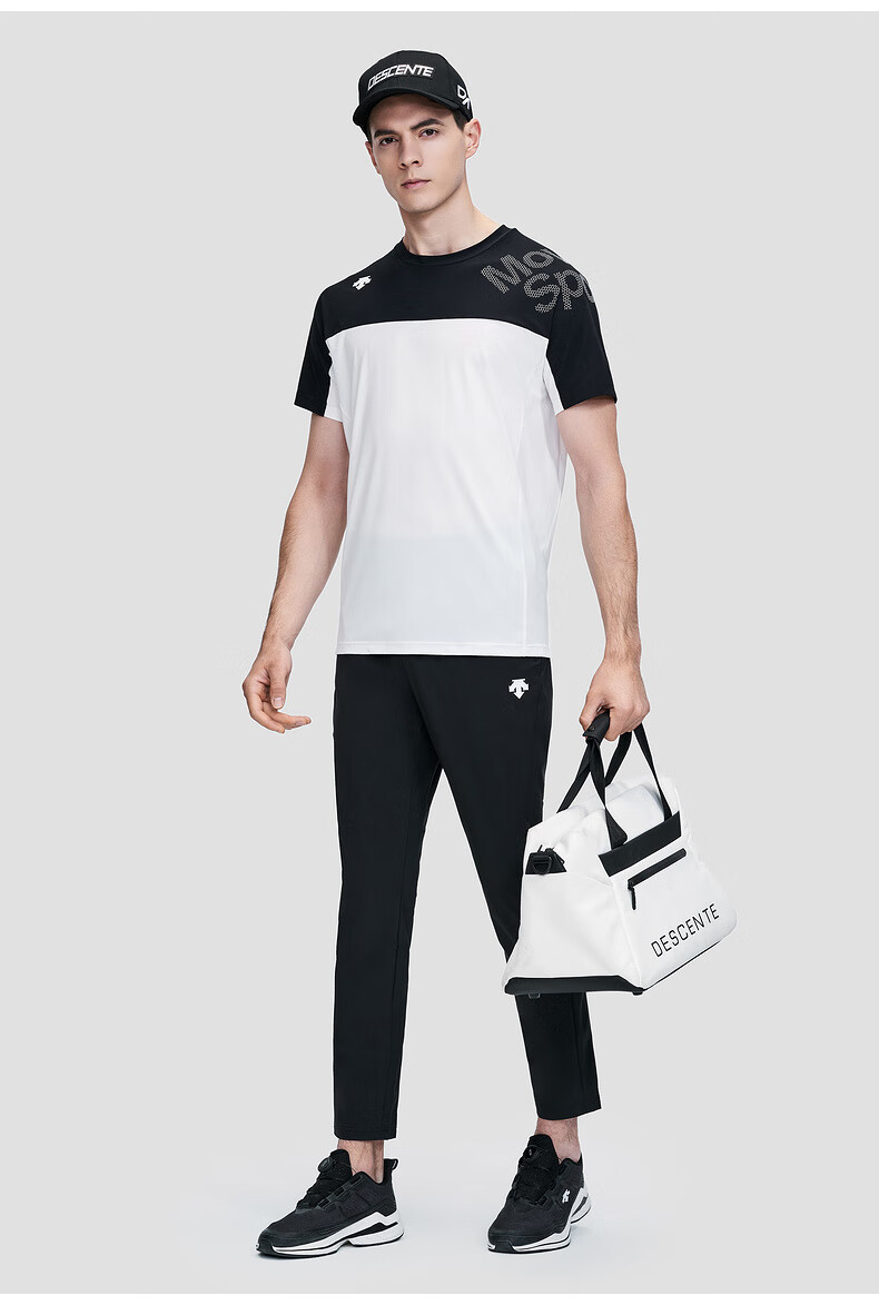 descente迪桑特training男子短袖针织衫d2231tts55bk黑色m